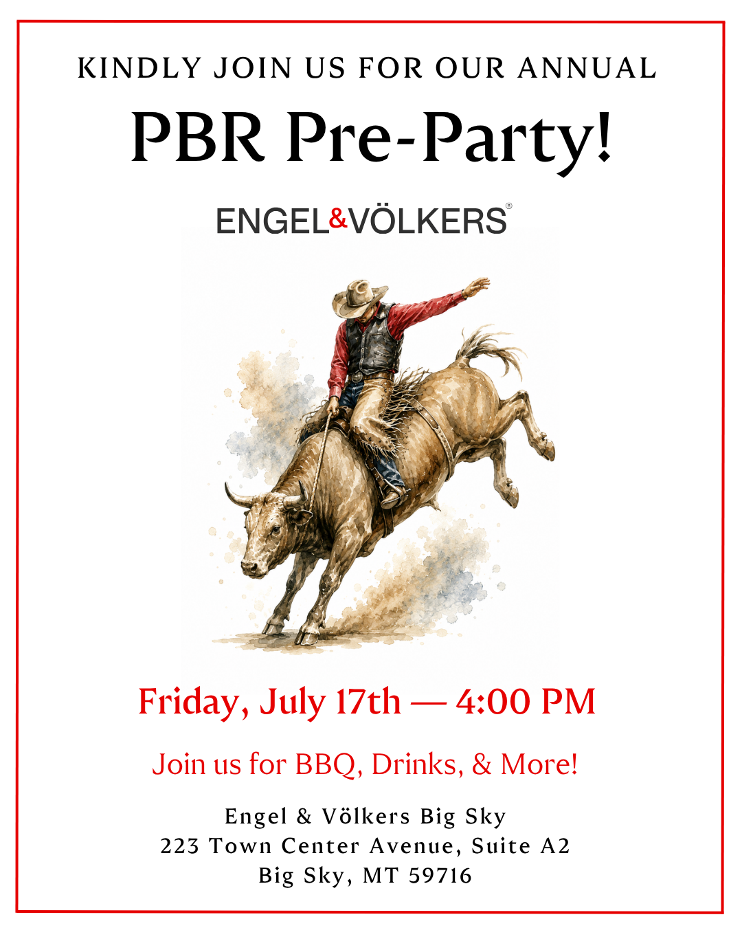 Office party BBQ setup in Big Sky Town Center, Montana