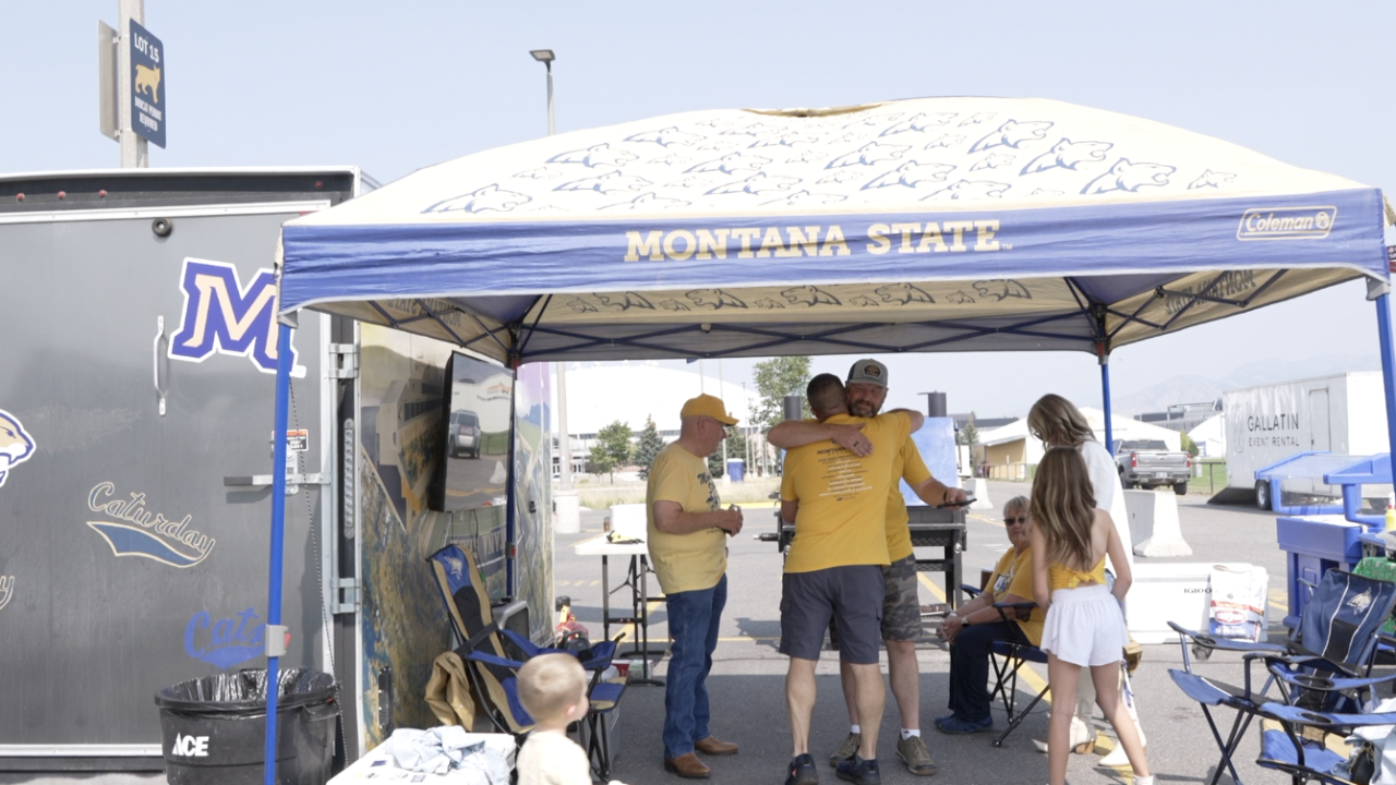 MSU Bobcats fans tailgating before a Bobcat Stadium home game